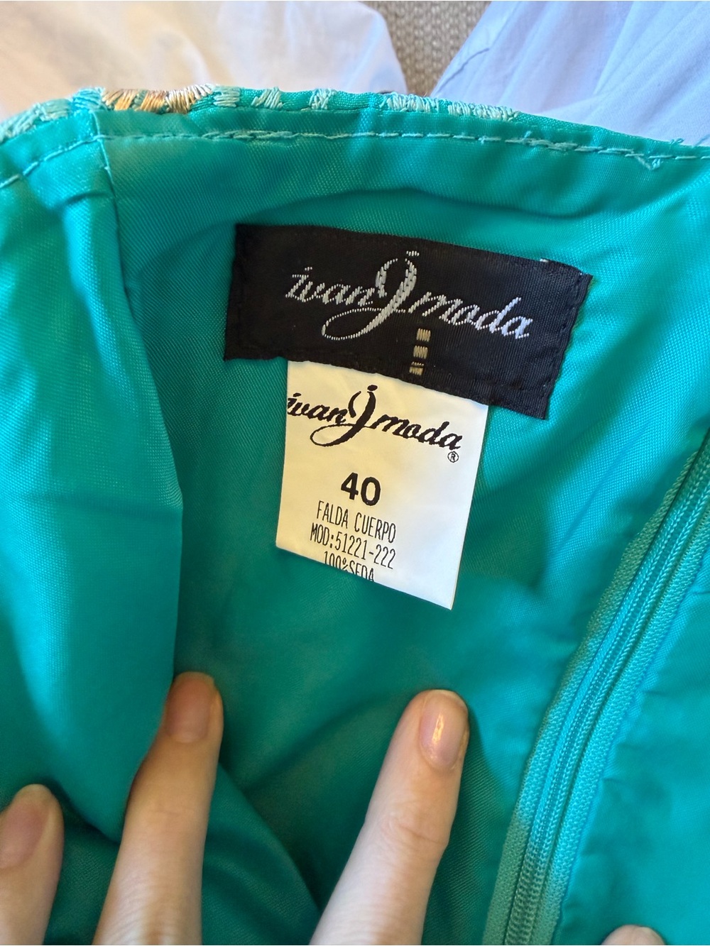 Vintage 100% silk Turquoise Floral Strapless Bustier Top - Picture 2 of 3
